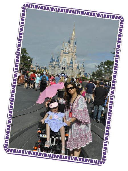 Rhea and Purabi outside the Disney Castle at Disneyland Florida.