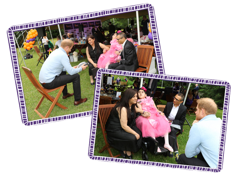 Rhea meeting Prince Harry - ticking off one of her bucket list dreams! Image courtesy of WellChild.